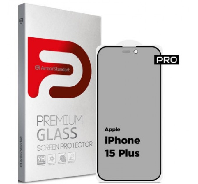 Armorstandart Скло захисне Armorstandart Pro Anti-spy Matte Apple iPhone 15 Plus Black (ARM73173)