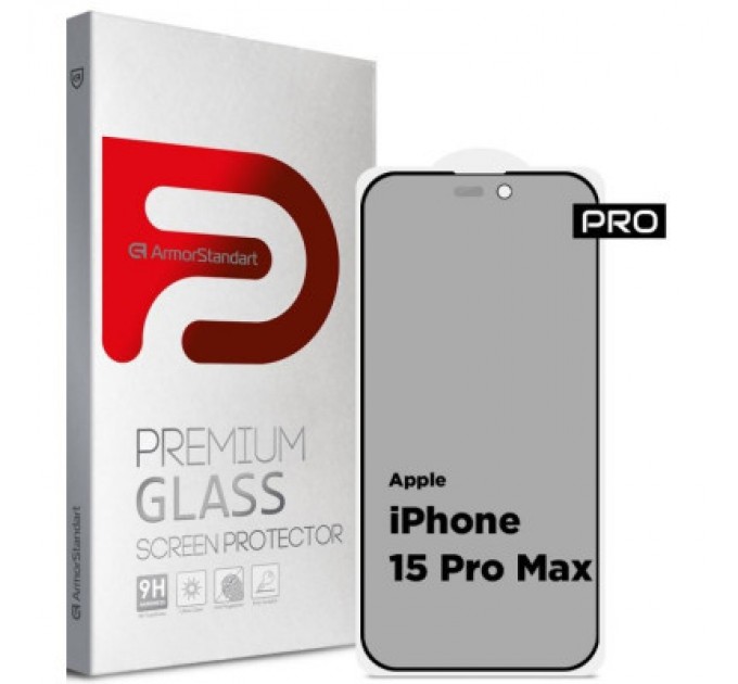 Скло захисне Armorstandart Pro Anti-spy Matte Apple iPhone 15 Pro Max Black (ARM73172)
