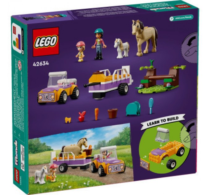 LEGO Конструктор LEGO Friends Причіп для коня й поні 105 деталей (42634)