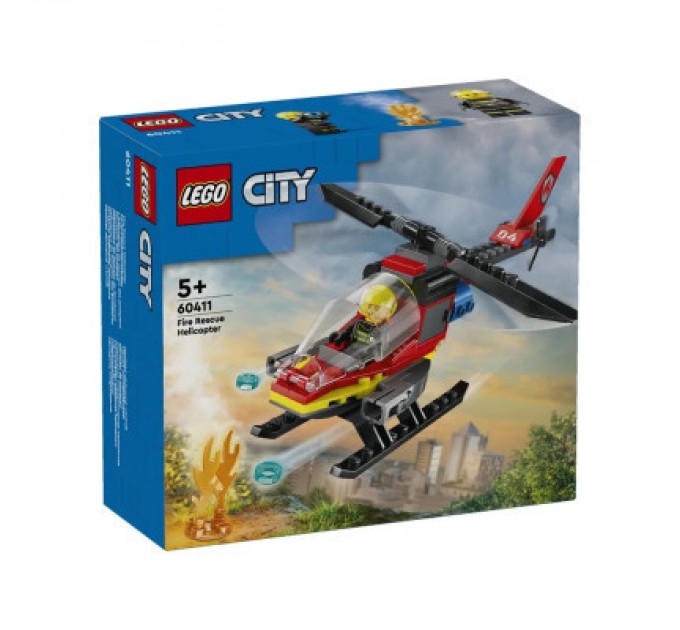 LEGO Конструктор LEGO City Пожежний рятувальний гелікоптер 85 деталей (60411)