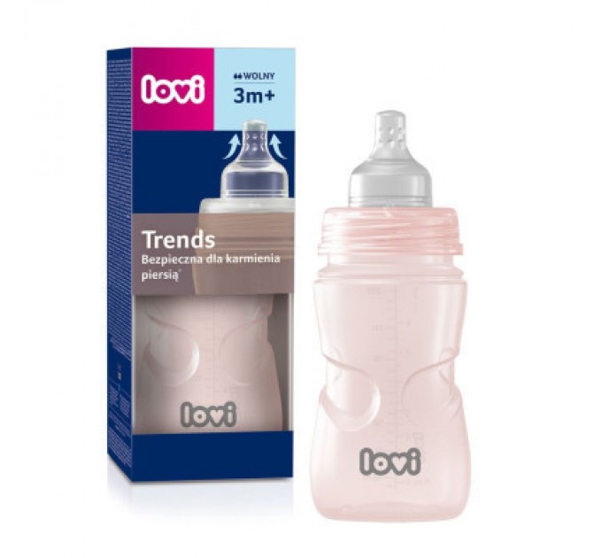 Lovi Пляшечка для годування Lovi Trends 250 мл - рожева (21/563_pin)