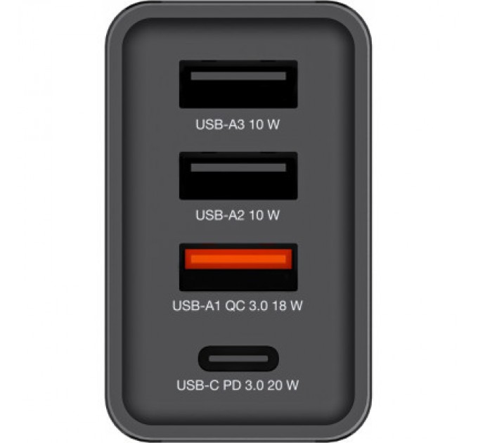 Зарядний пристрій Verbatim USB 30W PD3.0 4-ports black (49700)