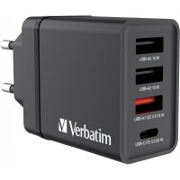 Зарядний пристрій Verbatim USB 30W PD3.0 4-ports black (49700)