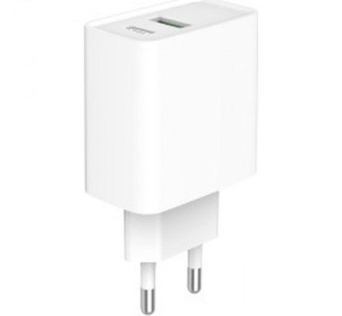Gembird Зарядний пристрій Gembird USB-A + Type-C (PD20W + QC3.0 18W) white (TA-UC-PDQC20-01-W)