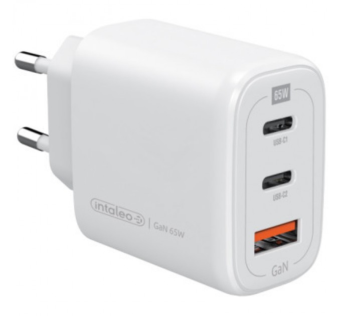 Intaleo Зарядний пристрій Intaleo 65W GAN 2USB-C PD+USB-A QC 3.0 white (1283126559525)