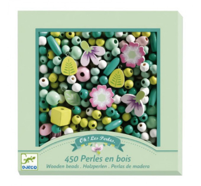 Djeco Набір для творчості Djeco з дерев'яними бусинами Квіти (DJ09808)