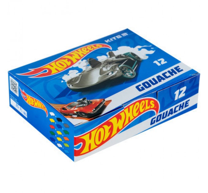 Гуашеві фарби Kite Hot Wheels 12 кольорів, 20 мл (HW23-063)