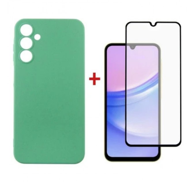 Dengos Чохол до мобільного телефона Dengos Kit for Samsung Galaxy A15 case + glass (Mint) (DG-KM-59)