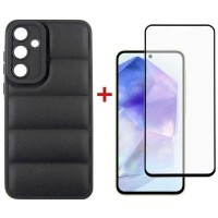 Чохол до мобільного телефона Dengos Kit for Samsung Galaxy A55 5G case + glass (Black) (DG-KM-57)