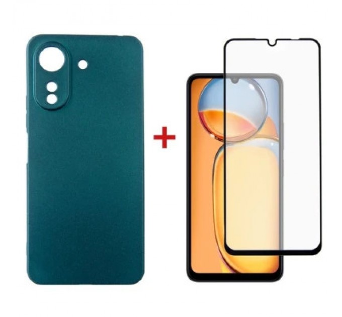 Dengos Чохол до мобільного телефона Dengos Kit for Xiaomi Redmi 13C case + glass (Green) (DG-KM-54)