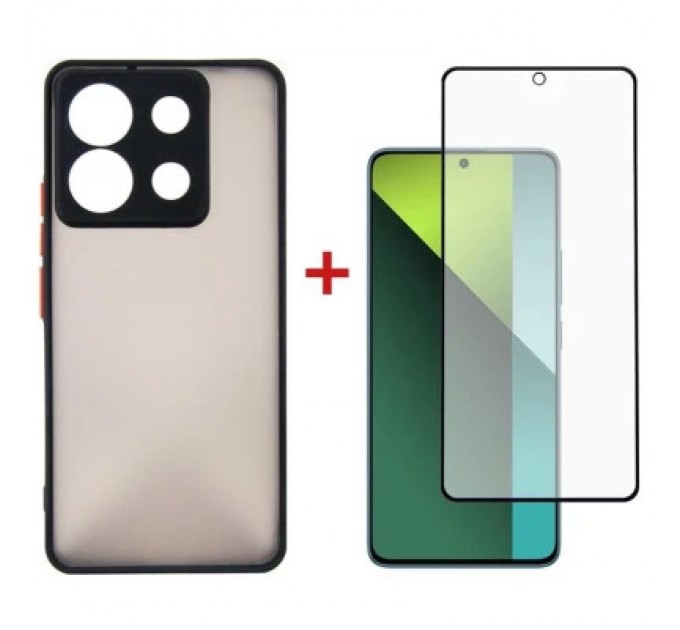 Dengos Чохол до мобільного телефона Dengos Kit for Xiaomi Redmi Note 13 Pro 5G case + glass (Black) (DG-KM-68)