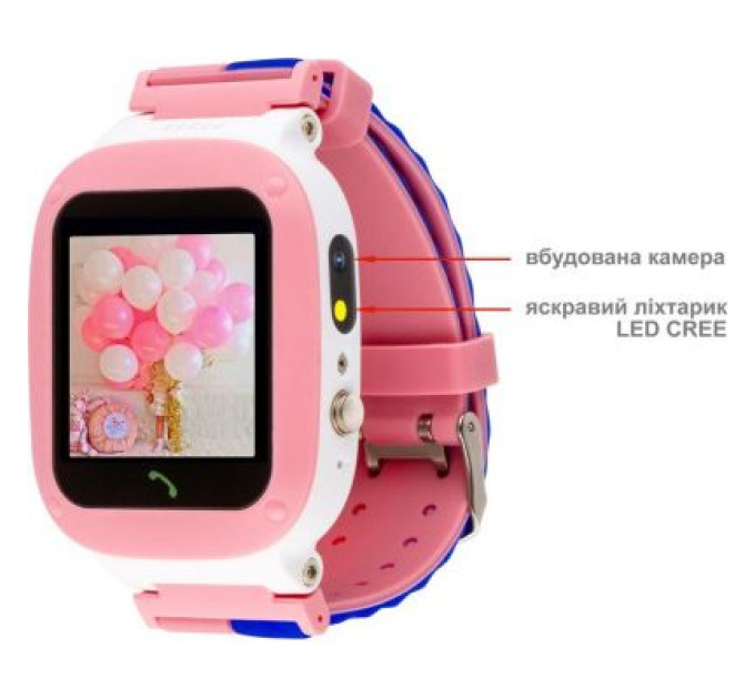 Amigo Смарт-годинник Amigo GO004 Splashproof Camera+LED Pink (746404)