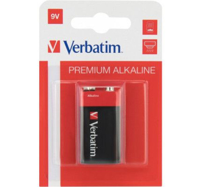 Verbatim Батарейка Verbatim Крона Alcaline 9V * 1 (49924)
