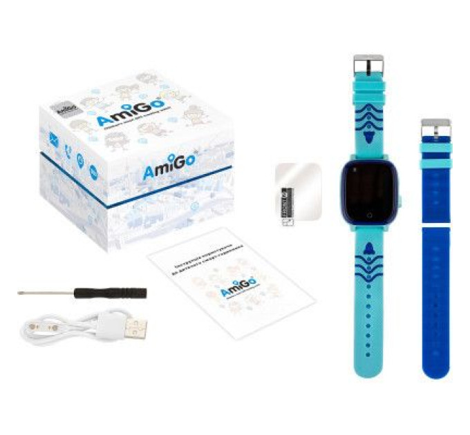 Amigo Смарт-годинник Amigo GO005 4G WIFI Kids waterproof Thermometer Blue (747017)