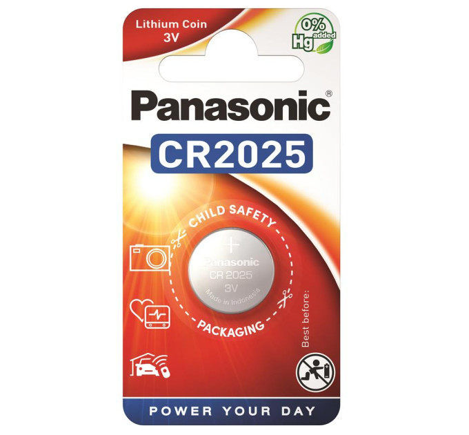 Panasonic Батарейка Panasonic CR 2025 Lithium * 1 (CR-2025EL/1B)