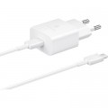 Зарядний пристрій Samsung USB-С 15W White + Cable USB-C 1m (EP-T1510XWEGEU)