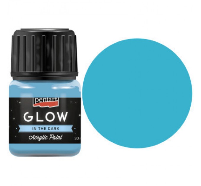 Pentart Акрилові фарби Pentart для декору Glow in the dark, Блакитна, 30 мл (5997412761443)