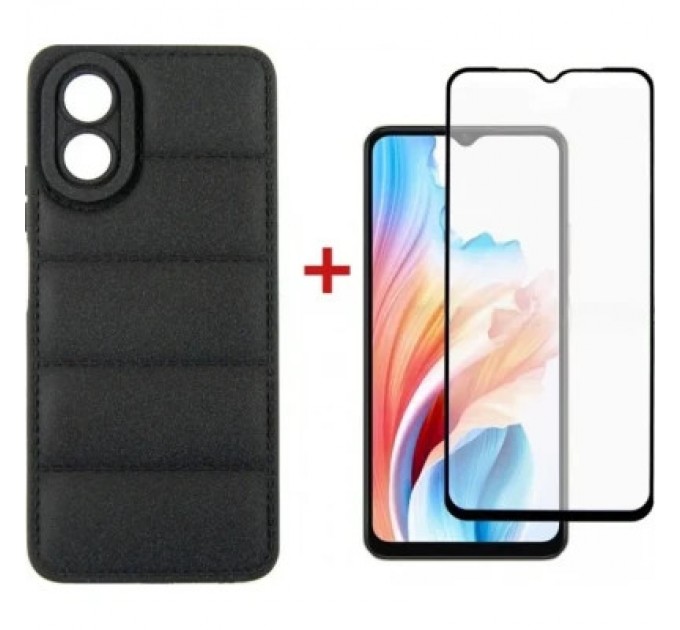 Dengos Чохол до мобільного телефона Dengos OPPO A18/A38 Case + Glass (Black) (DG-KM-70)