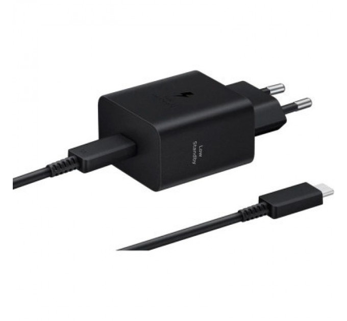 Samsung Зарядний пристрій Samsung 45W Compact Power Adapter (w C to C Cable) Black (EP-T4511XBEGEU)
