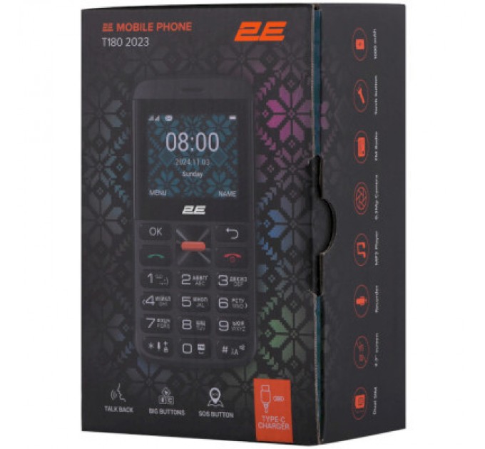 2E Мобільний телефон 2E T180 MAX Black (688130251051)
