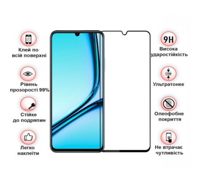 BeCover Скло захисне BeCover Realme Note 50 Black (711317)