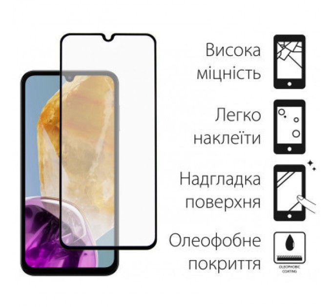 Dengos Чохол до мобільного телефона Dengos Samsung Galaxy M15 5G + Glass Blue (DG-KM-89)