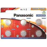 Батарейка Panasonic CR 2025 * 6 LITHIUM (CR-2025EL/6B)