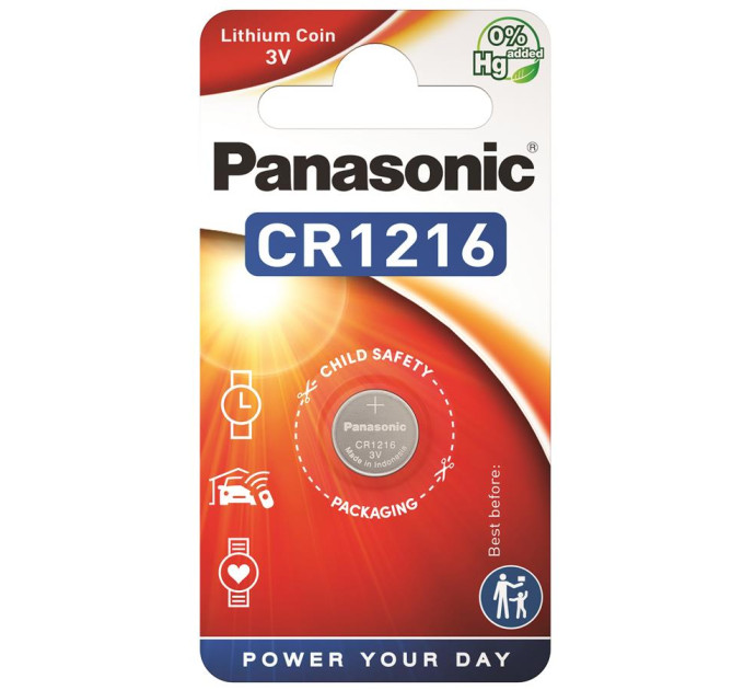 Panasonic Батарейка Panasonic CR 1216 * 1 LITHIUM (CR-1216EL/1B)