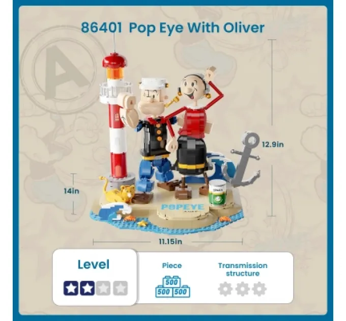 Pantasy Конструктор Pantasy Popeye Папай з Оливою (86401)