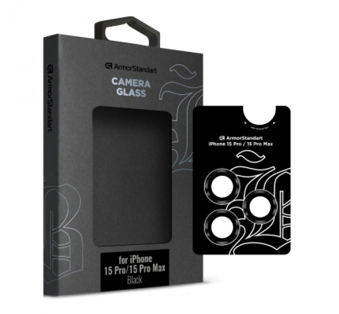 Armorstandart Скло захисне Armorstandart Camera glass Supreme Black Icon iPhone 15 Pro/15 Pro Max Black Titanium (ARM76591)