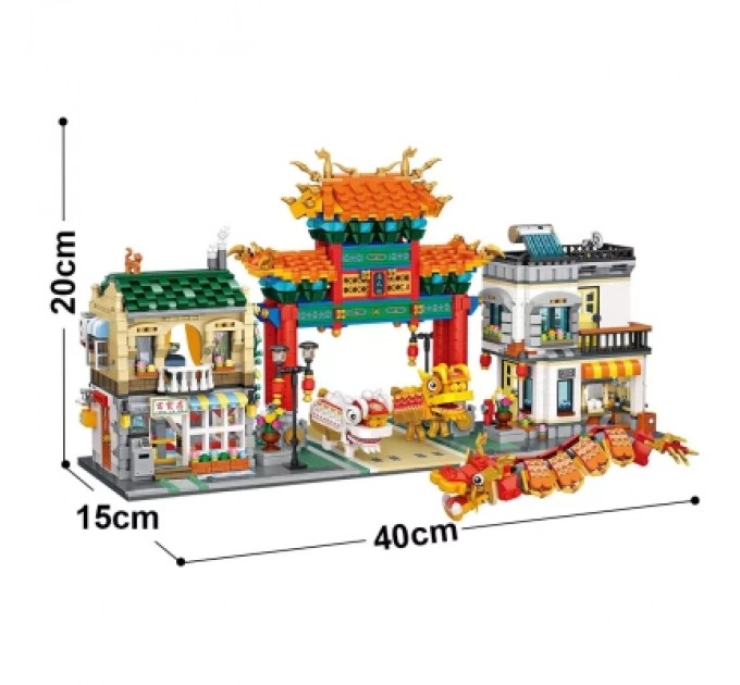 LOZ mini Конструктор LOZ mini Чайнатаун без фігурок (1030)