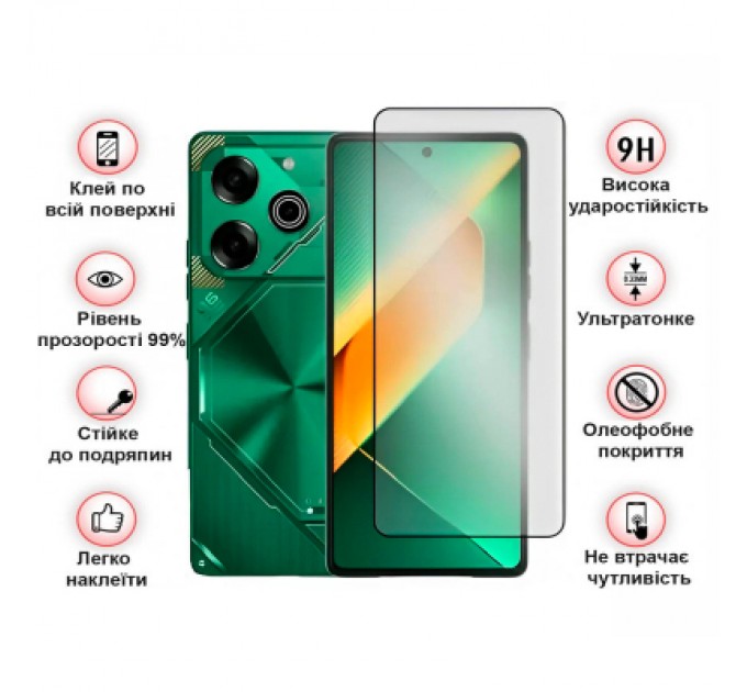 BeCover Скло захисне BeCover Tecno POVA 6 Neo (LI6) 6.78" Black (711581)