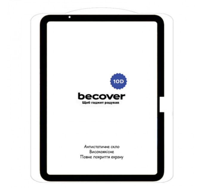 BeCover Скло захисне BeCover 10D Apple iPad Air 11" M2 2024 Black (711675)