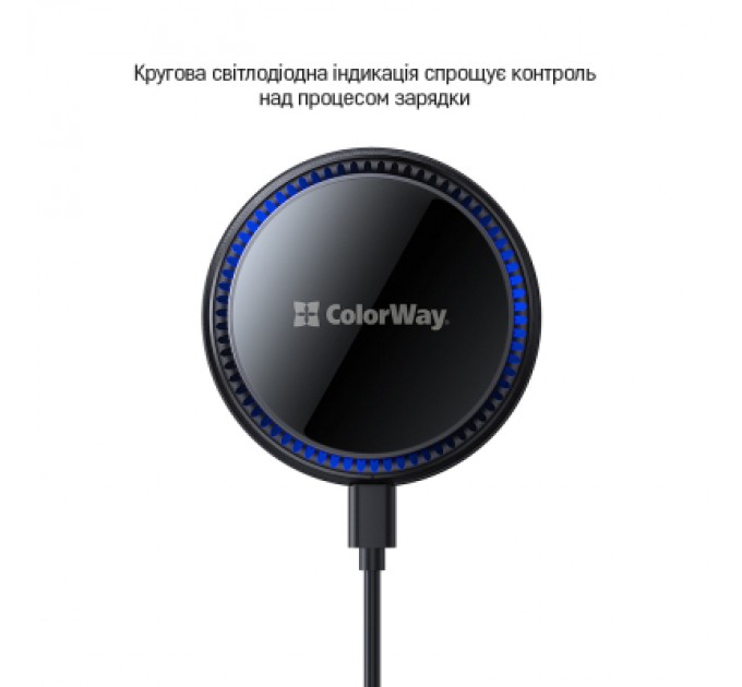 ColorWay Універсальний автотримач ColorWay MagSafe 360° Air Vent 15W Black (CW-CHMW041Q-BK)