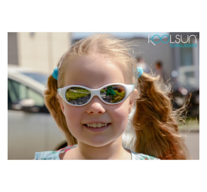 Koolsun Дитячі сонцезахисні окуляри Koolsun Flex біло-бірюзові 3+ (KS-FLWA003)