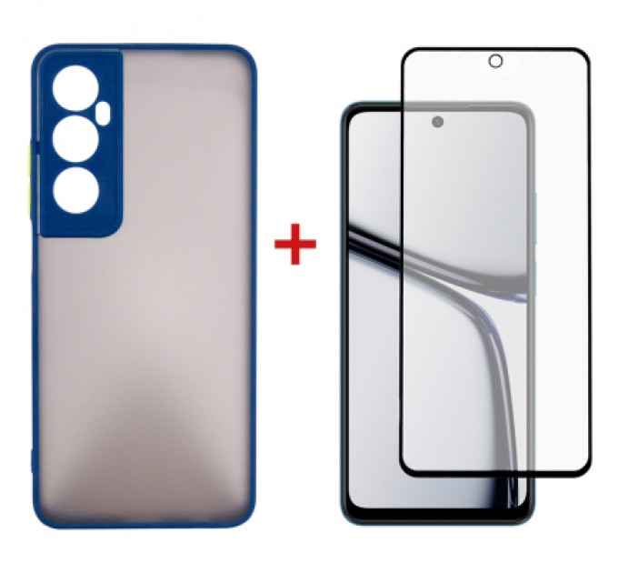 Dengos Чохол до мобільного телефона Dengos Realme C65 + Glass Blue (DG-KM-94)