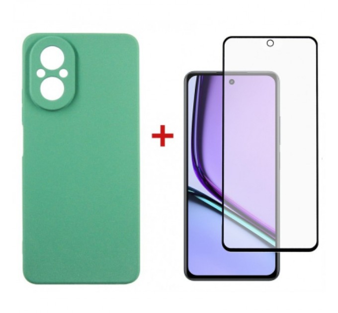 Чохол до мобільного телефона Dengos Realme C67 Soft + Glass Mint (DG-KM-100)