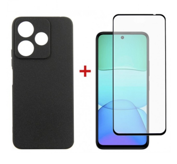 Dengos Чохол до мобільного телефона Dengos Xiaomi Redmi 13 4G Carbon + Glass Black (DG-KM-98)