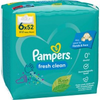 Дитячі вологі серветки Pampers Fresh Clean 6 пачок х 52 шт (8001841078175)
