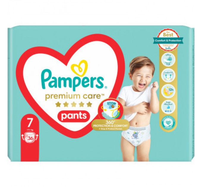 Pampers Підгузки Pampers Premium Care Pants Трусики Розмір 7 (17+ кг) 36 шт. (8700216339001)