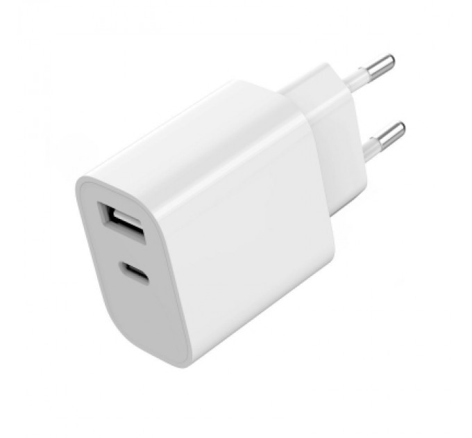 Gembird Зарядний пристрій Gembird 1xUSB-A+1xUSB-C 5V/2.4A (12W) white (TA-UC-2AC12-01)