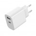 Gembird Зарядний пристрій Gembird 1xUSB-A+1xUSB-C 5V/2.4A (12W) white (TA-UC-2AC12-01)