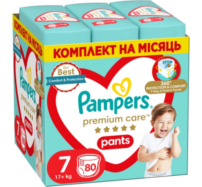 Pampers Підгузки Pampers Premium Care Pants Трусики Розмір 7 (17+ кг) 80 шт. (8700216338981)