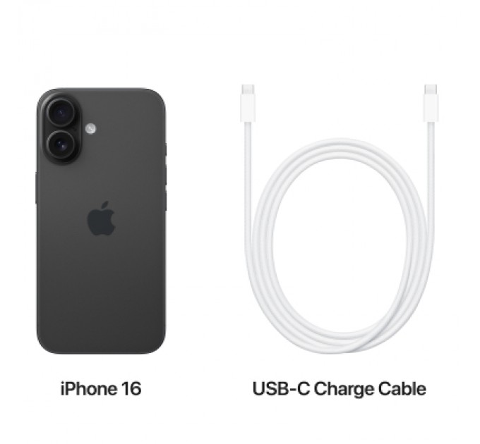 Apple Мобільний телефон Apple iPhone 16 128GB Black (MYE73)