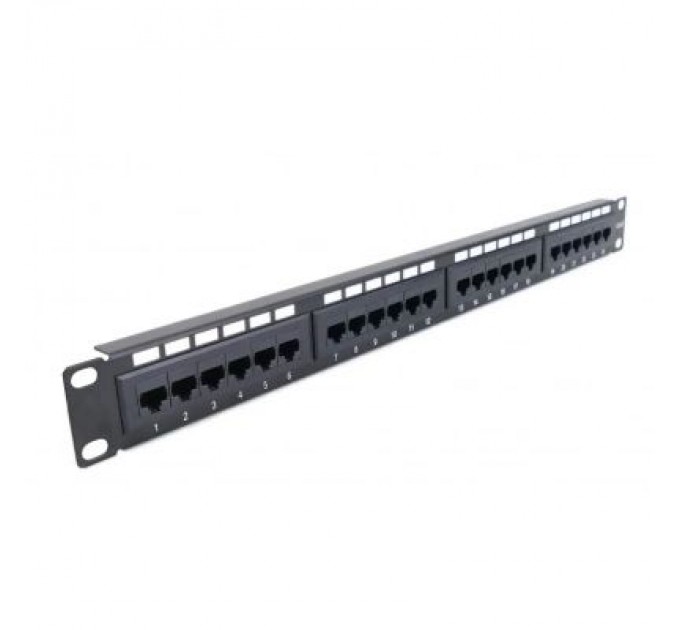 Hypernet Патч-панель Hypernet 19" 24 порта UTP cat.6 з менеджментом кабеля (PP-KUTP6-24-NM-CM)