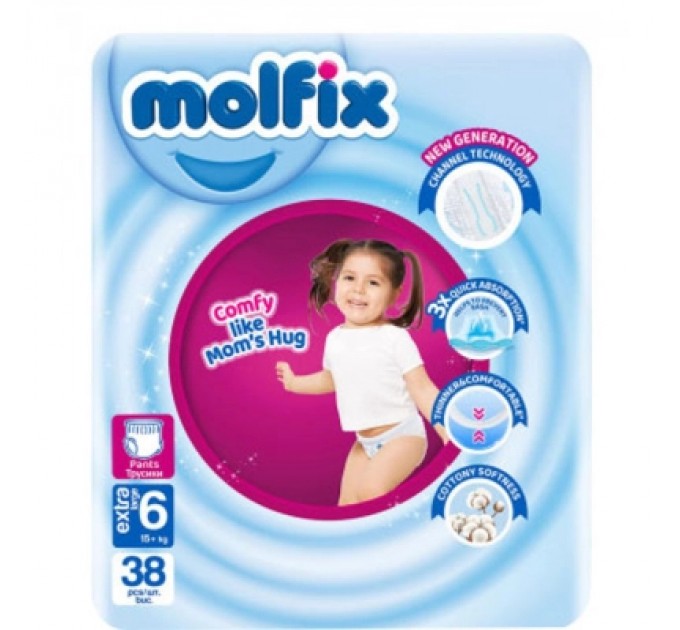 Molfix Підгузки Molfix Трусики 6 Extra Large 15+ кг 38 шт (8690536842735)