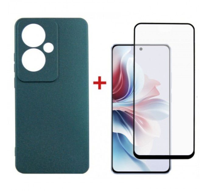 Dengos Чохол до мобільного телефона Dengos Oppo Reno 11F + glass Green (DG-KM-96)