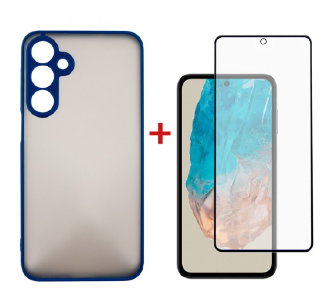Dengos Чохол до мобільного телефона Dengos Samsung Galaxy M35 5G Matte + glass Blue (DG-KM-108)
