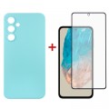 Dengos Чохол до мобільного телефона Dengos Samsung Galaxy M35 5G Soft + glass Ice Blue (DG-KM-107)