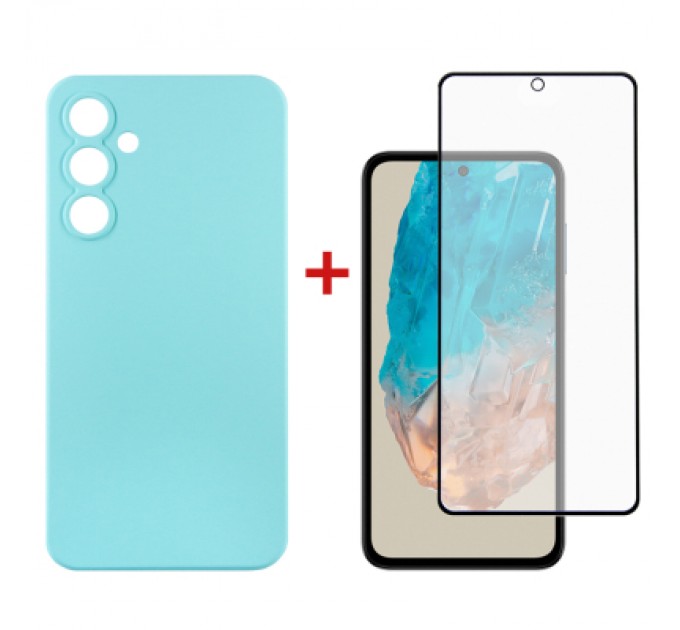 Dengos Чохол до мобільного телефона Dengos Samsung Galaxy M35 5G Soft + glass Ice Blue (DG-KM-107)
